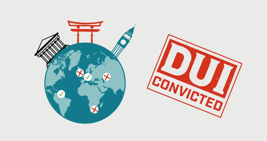 An illustration of traveling internationally with a DUI.